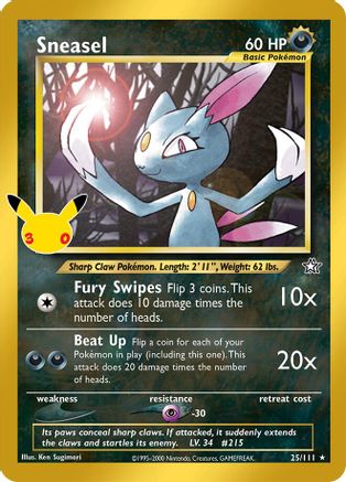 Sneasel 025  - Holofoil ME 30th Celebration Classic Collection