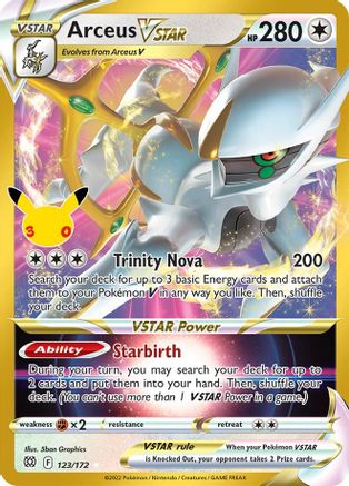 Arceus VSTAR 123  - Holofoil ME 30th Celebration Classic Collection