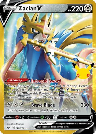 Zacian V 138  - Holofoil ME 30th Celebration Classic Collection