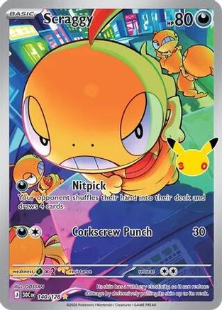 Scraggy 140/128  - Holofoil ME 30th Celebration
