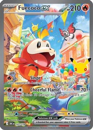 Fuecoco ex 147/128  - Holofoil ME 30th Celebration