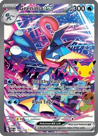 Greninja ex 148/128  - Holofoil ME 30th Celebration