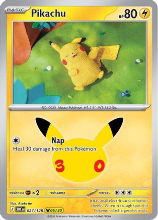 Pikachu 027/128  - Holofoil ME 30th Celebration