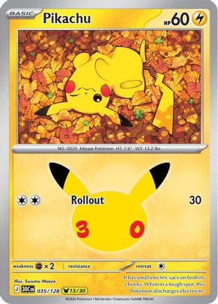 Pikachu 035/128  - Holofoil ME 30th Celebration