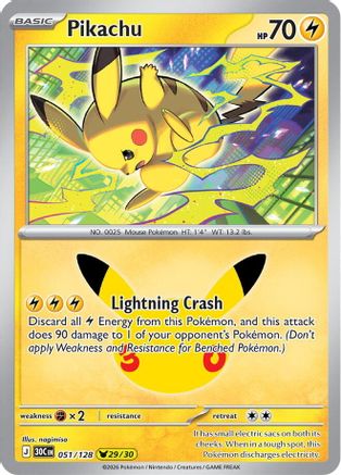 Pikachu 051/128  - Holofoil ME 30th Celebration