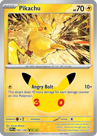 Pikachu 052/128  - Holofoil ME 30th Celebration