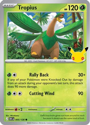 Tropius 005  - Holofoil ME 30th Celebration