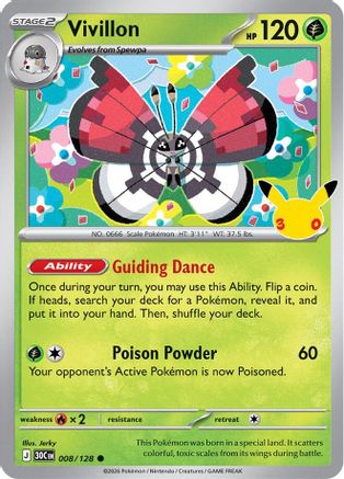 Vivillon 008  - Holofoil ME 30th Celebration
