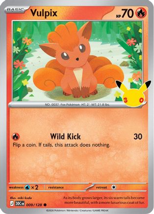 Vulpix 009  - Holofoil ME 30th Celebration