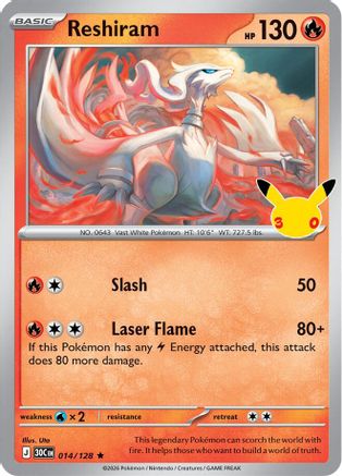 Reshiram 014  - Holofoil ME 30th Celebration