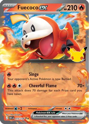 Fuecoco ex 015/128  - Holofoil ME 30th Celebration