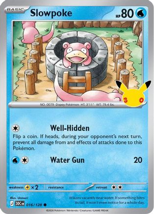 Slowpoke 016  - Holofoil ME 30th Celebration