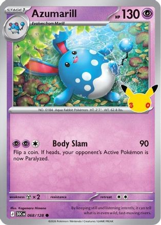 Azumarill 068  - Holofoil ME 30th Celebration