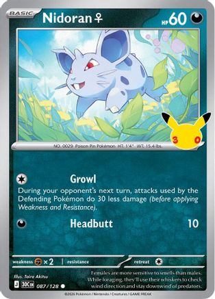 Nidoran F 087  - Holofoil ME 30th Celebration