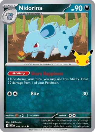 Nidorina 088  - Holofoil ME 30th Celebration