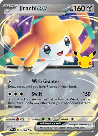 Jirachi ex 102/128  - Holofoil ME 30th Celebration
