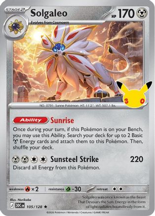 Solgaleo 105  - Holofoil ME 30th Celebration
