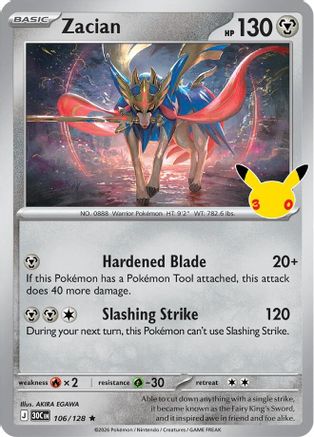Zacian 106  - Holofoil ME 30th Celebration