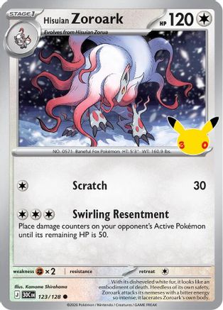 Hisuian Zoroark 123  - Holofoil ME 30th Celebration