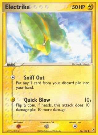 Electrike (52/100) (Stamped) [EX: Crystal Guardians]