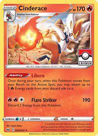 Cinderace (034/202) (League Promo) [Sword & Shield: Base Set]