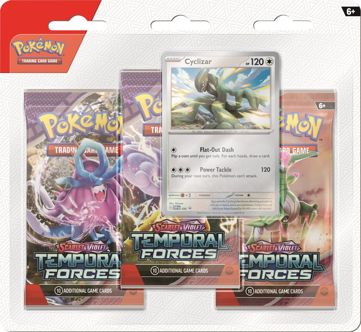 Pokemon Scarlet & Violet: Temporal Forces - 3-Pack Blister (Cyclizar)