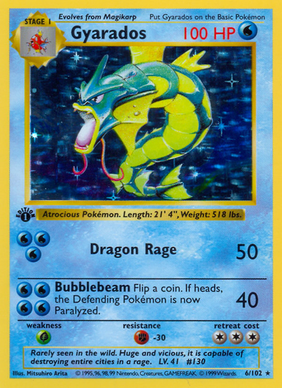 Gyarados (6/102) (Shadowless) [Base Set 1st Edition]