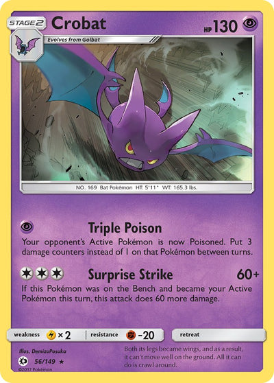 Crobat (56/149) (Prerelease Kit Exclusive) (Theme Deck Exclusive) [Sun & Moon: Base Set]