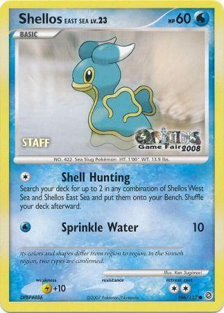 Shellos East Sea (106/132) (Origins Game Fair 2008 Staff) [Nintendo: Black Star Promos]