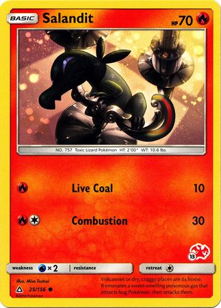 Salandit (25/156) (Charizard Stamp #13) [Battle Academy 2020]