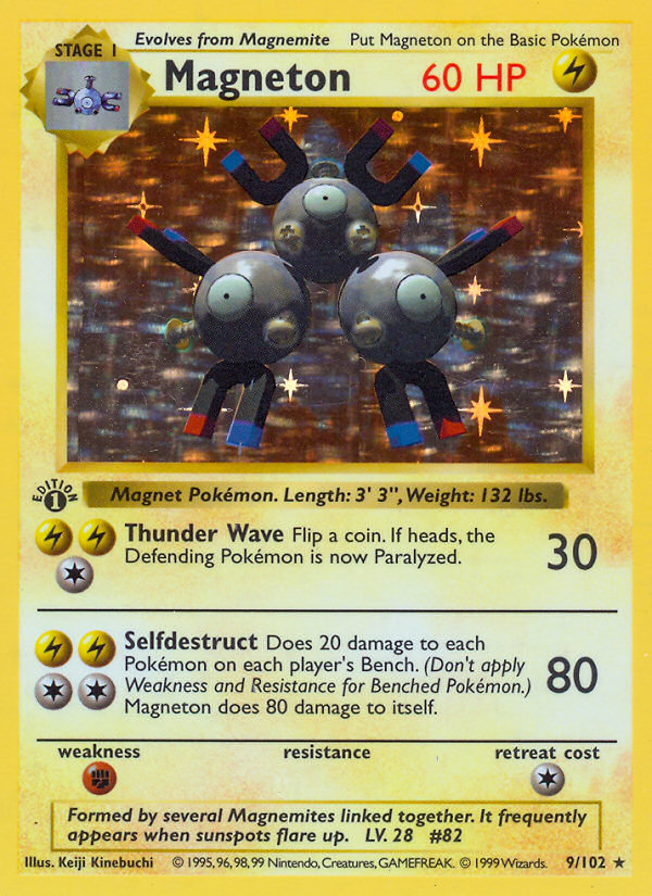 Magneton (9/102) (Shadowless) [Base Set 1st Edition]