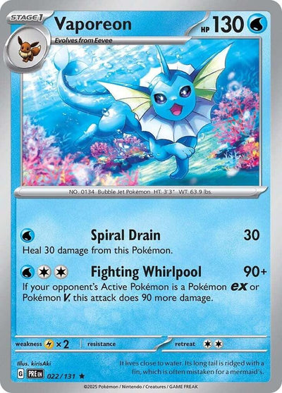 Vaporeon (022/131) (Cosmos Holo) [Miscellaneous Cards]